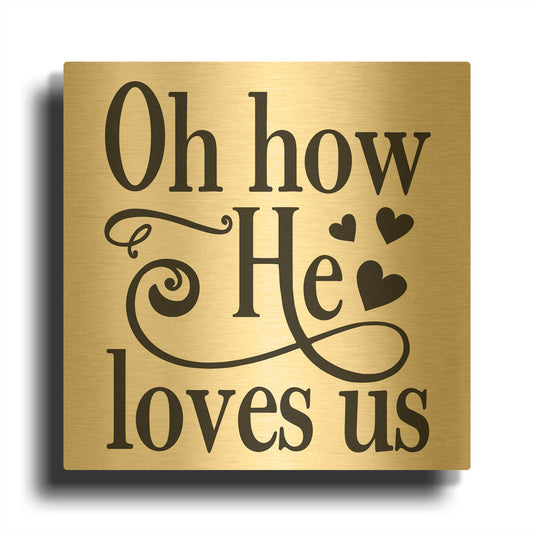 'Christian Typography C' By Jean Plout Gold Metal Wall Art