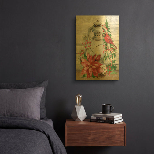 'Christmas Lantern A' By Jean Plout Gold Metal Wall Art