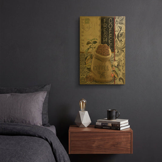 'Coffee Art D' By Jean Plout Gold Metal Wall Art