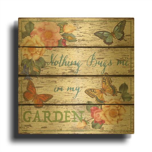'Country Garden Sign A' By Jean Plout Gold Metal Wall Art