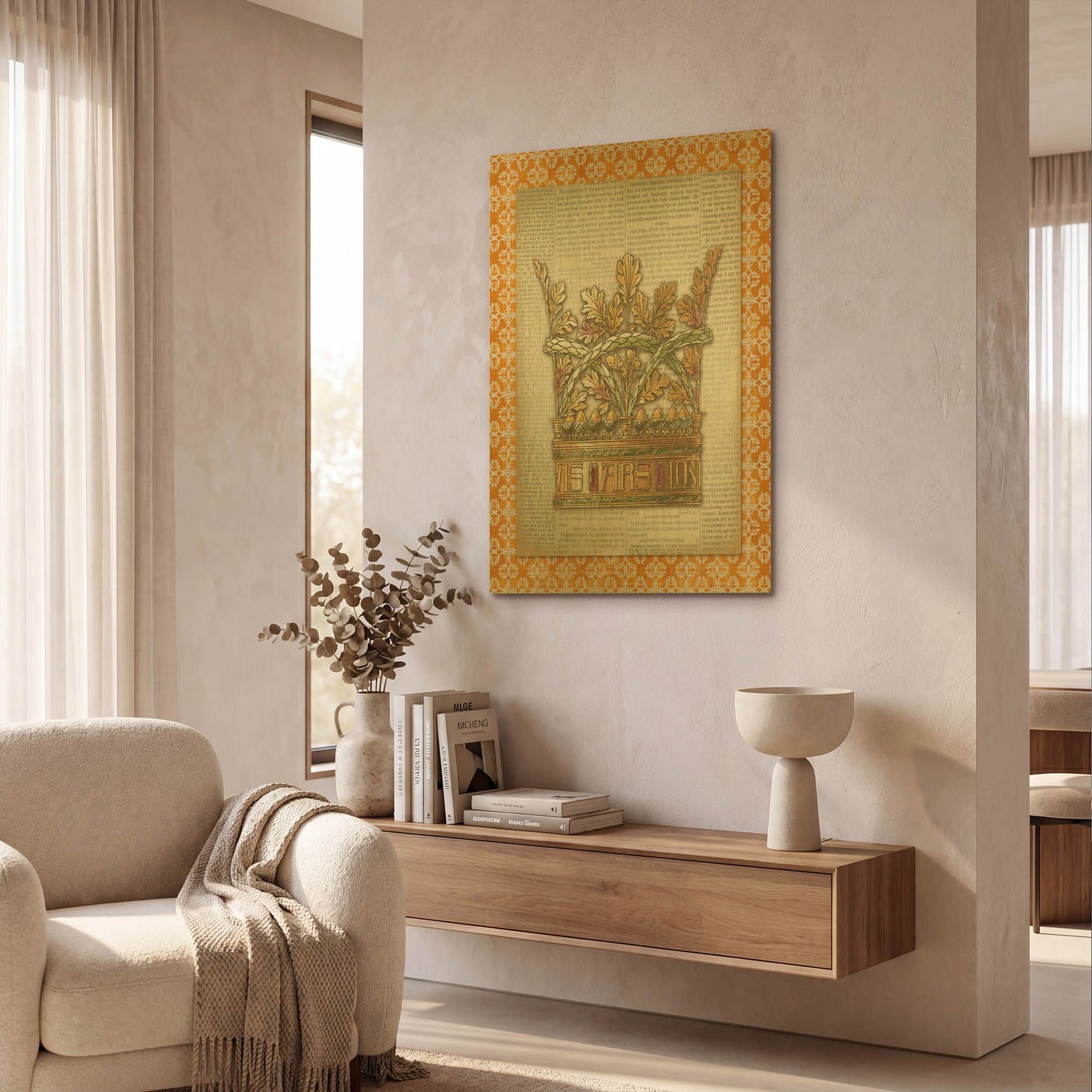 'Crowning Glory F' By Jean Plout Gold Metal Wall Art