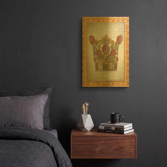 'Crowning Glory H' By Jean Plout Gold Metal Wall Art