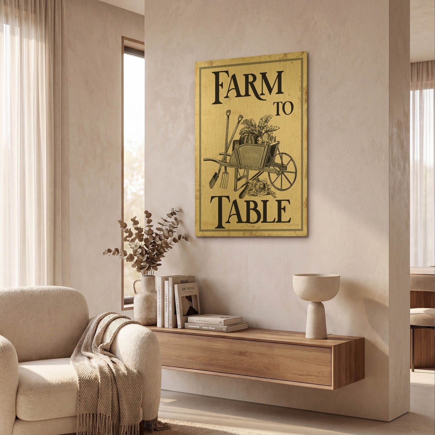 'Farm Signs G' By Jean Plout Gold Metal Wall Art