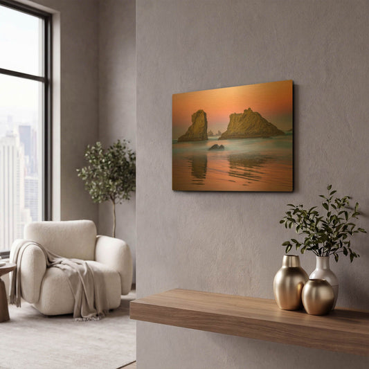 'Oregon's New Day' By Darren White Gold Metal Wall Art