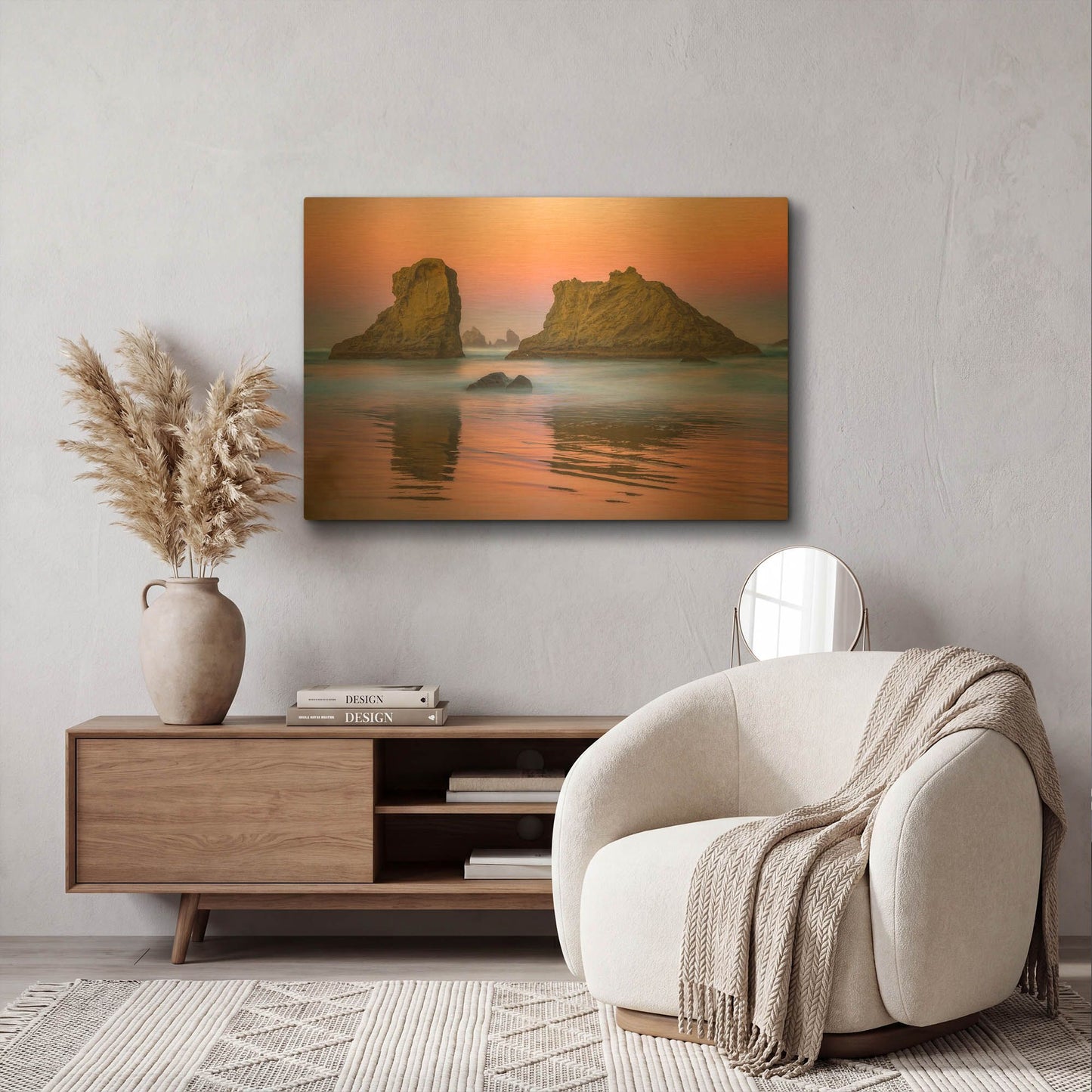 'Oregon's New Day' By Darren White Gold Metal Wall Art