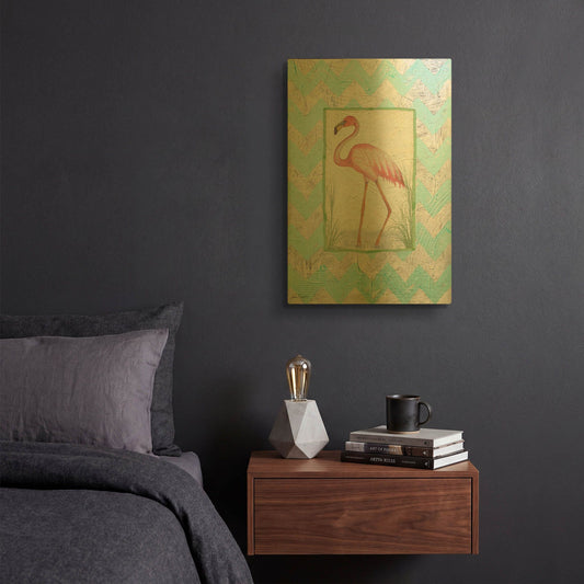 'Flamingo' By Jean Plout Gold Metal Wall Art