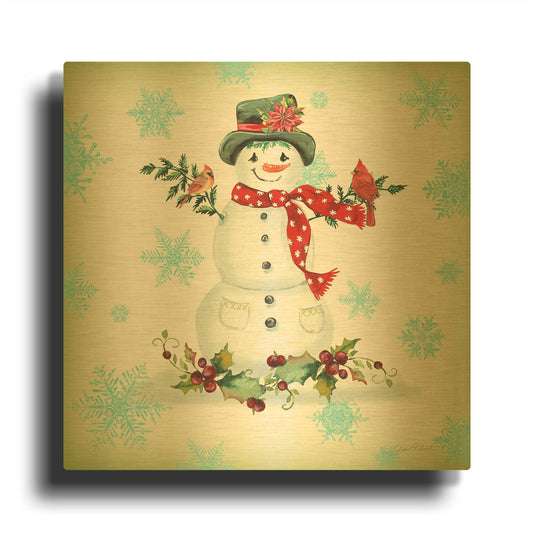 'Holiday Celebration G' By Jean Plout Gold Metal Wall Art