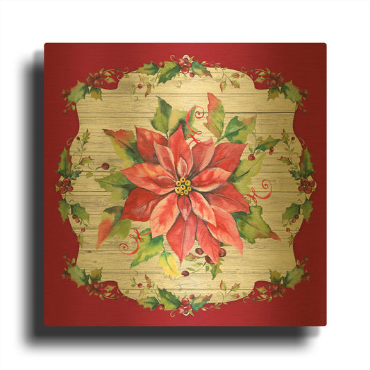 'Holiday Treasures A' By Jean Plout Gold Metal Wall Art