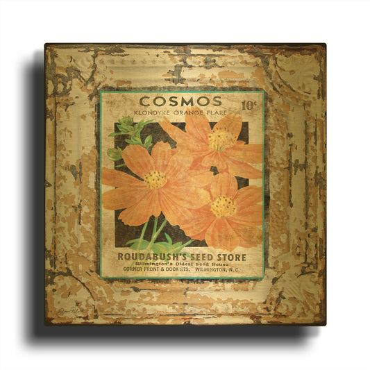 'Tin Tile Cosmos' By Jean Plout Gold Metal Wall Art