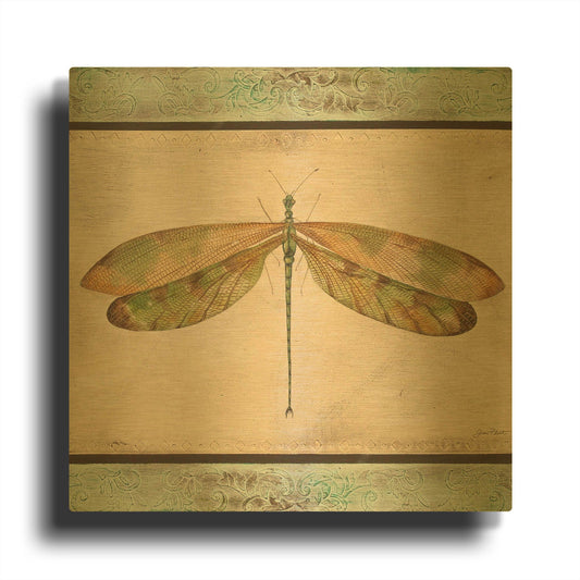 'Dragonfly Tapestry' By Jean Plout Gold Metal Wall Art