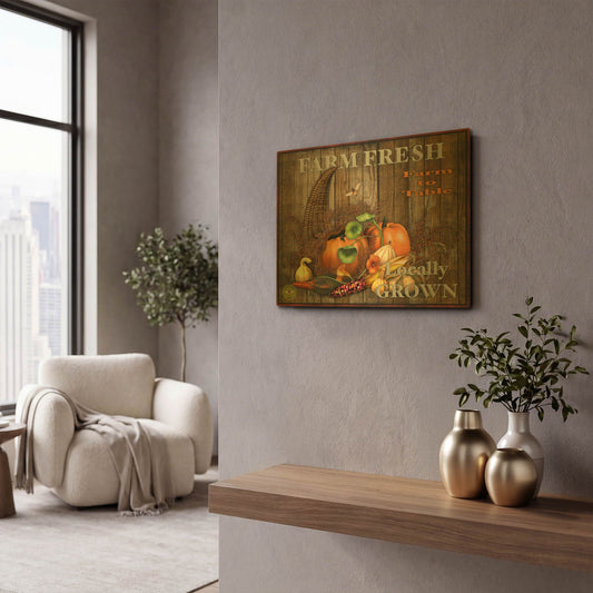 'Farm Fresh IV' By Jean Plout Gold Metal Wall Art