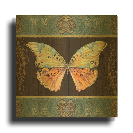 'Butterfly Tapestry' By Jean Plout Gold Metal Wall Art