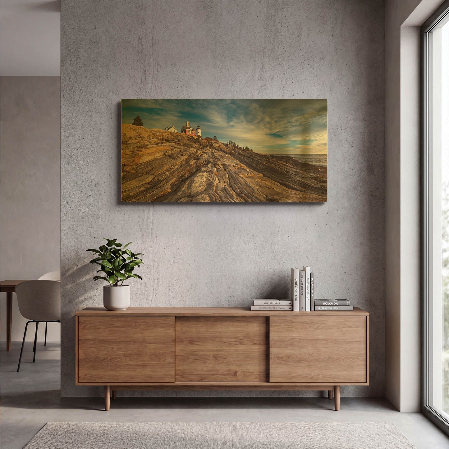 'Pemaquid Point' By Darren White Gold Metal Wall Art