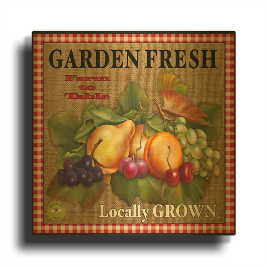 'Garden Fresh Fruit' By Jean Plout Gold Metal Wall Art