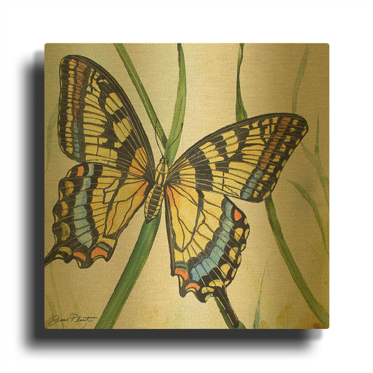 'Botanical Beauties II' By Jean Plout Gold Metal Wall Art