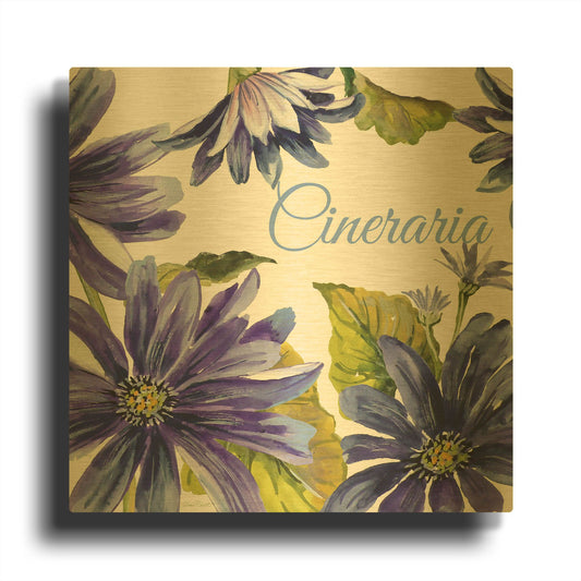 'Cineraria' By Jean Plout Gold Metal Wall Art