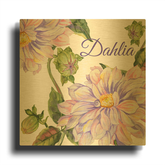 'Dahlia' By Jean Plout Gold Metal Wall Art