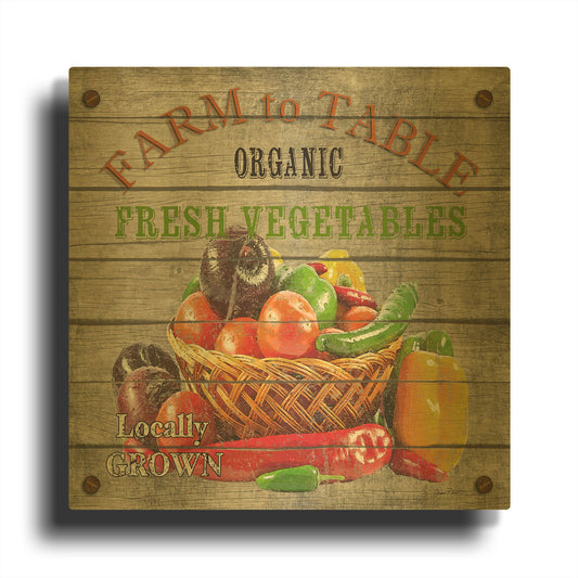 'Farm To Table Fresh Vegetables' By Jean Plout Gold Metal Wall Art