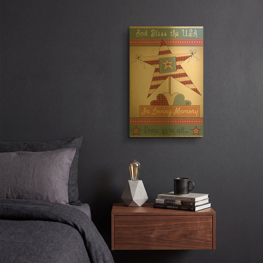 'Flag In Loving Memory' By Jean Plout Gold Metal Wall Art