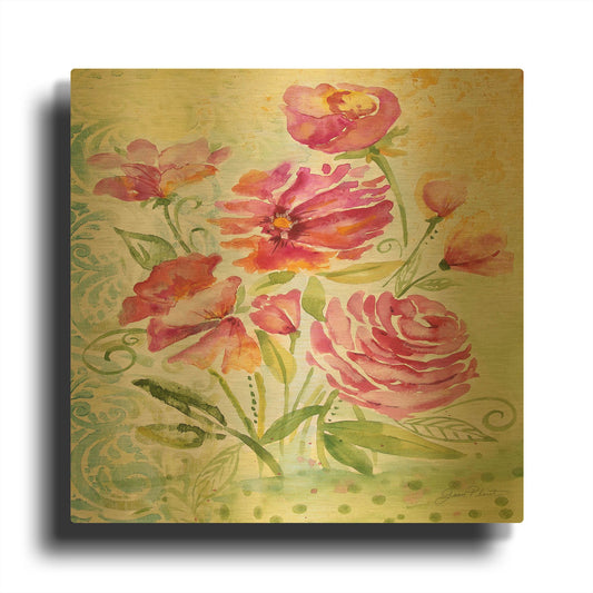 'Garden Beauty 3' By Jean Plout Gold Metal Wall Art