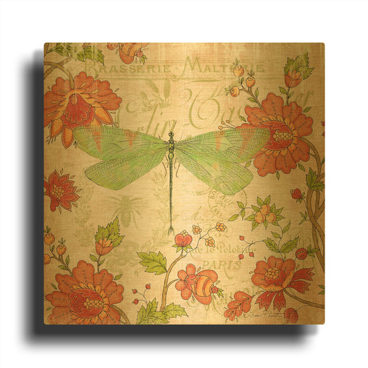 'Jardin De Luxe 4' By Jean Plout Gold Metal Wall Art