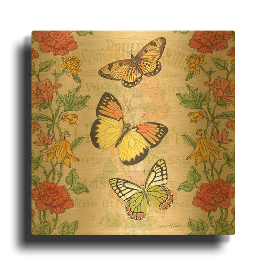 'Jardin De Luxe 3' By Jean Plout Gold Metal Wall Art