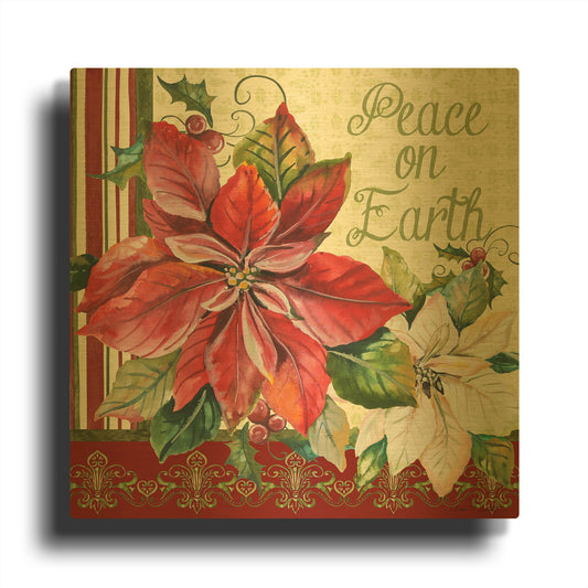 'Peace On Earth 2' By Jean Plout Gold Metal Wall Art