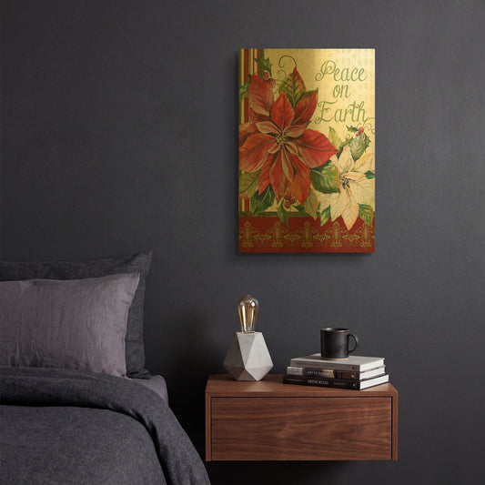 'Peace On Earth 1' By Jean Plout Gold Metal Wall Art