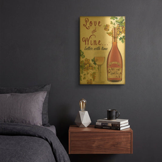 'Wine 2' By Jean Plout Gold Metal Wall Art