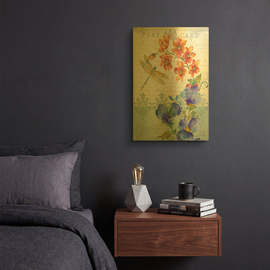 'Postcard Botanical' By Jean Plout Gold Metal Wall Art