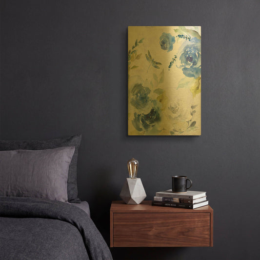 'June Textures A' By Jean Plout Gold Metal Wall Art