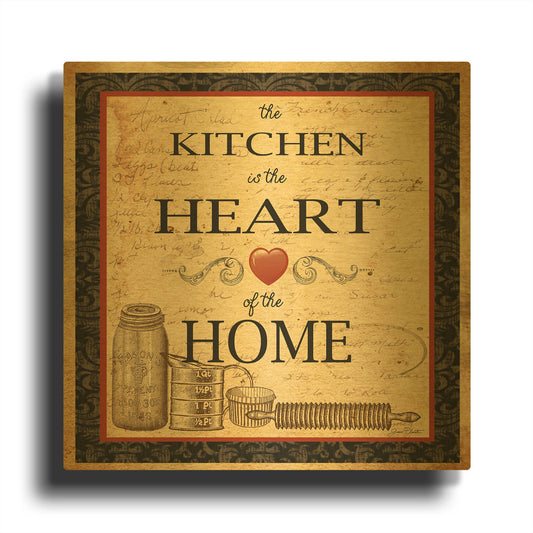 'Kitchen Heart Vignette' By Jean Plout Gold Metal Wall Art