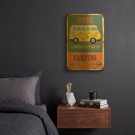 'Lodge Sign G' By Jean Plout Gold Metal Wall Art
