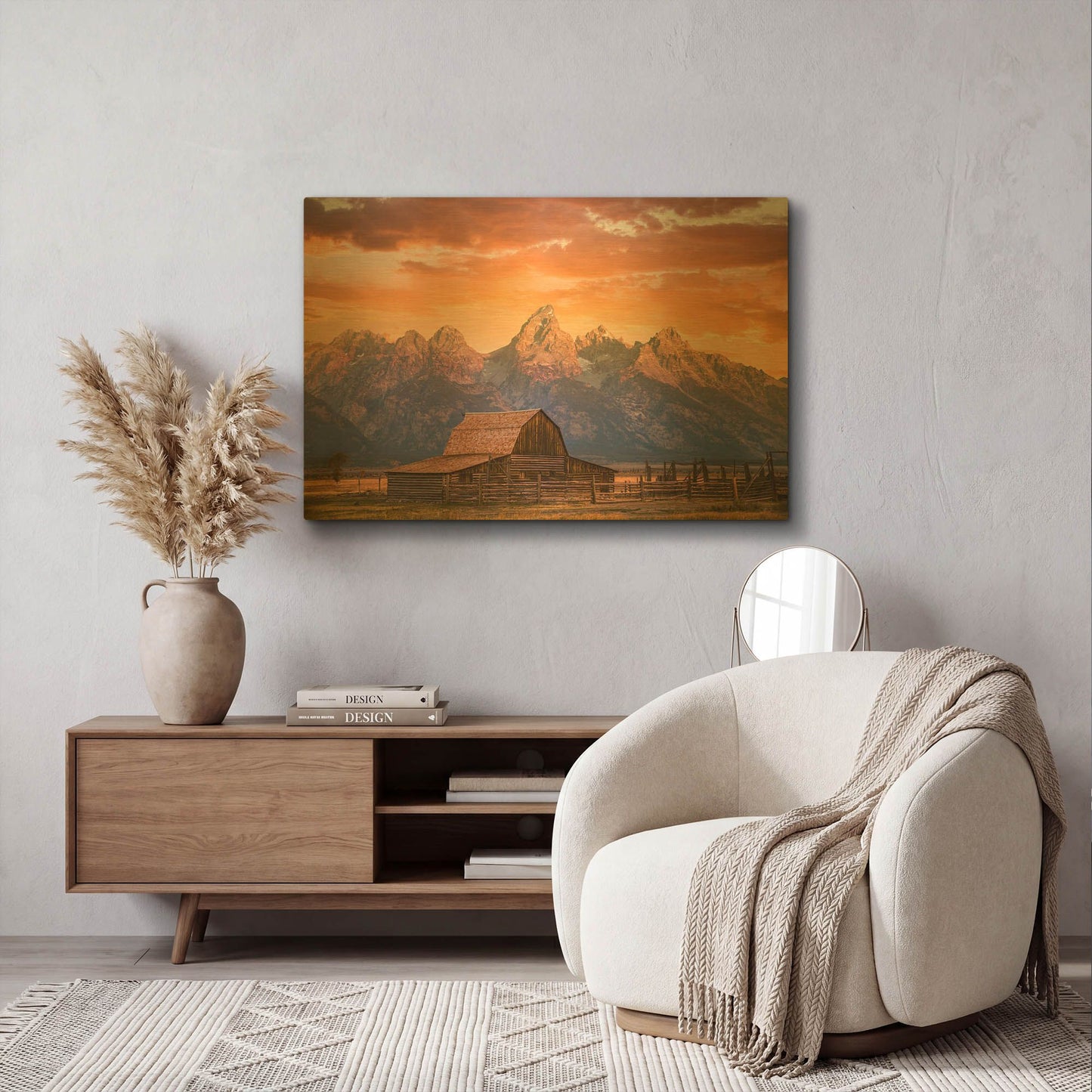 'Sunrise on the Ranch' By Darren White Gold Metal Wall Art