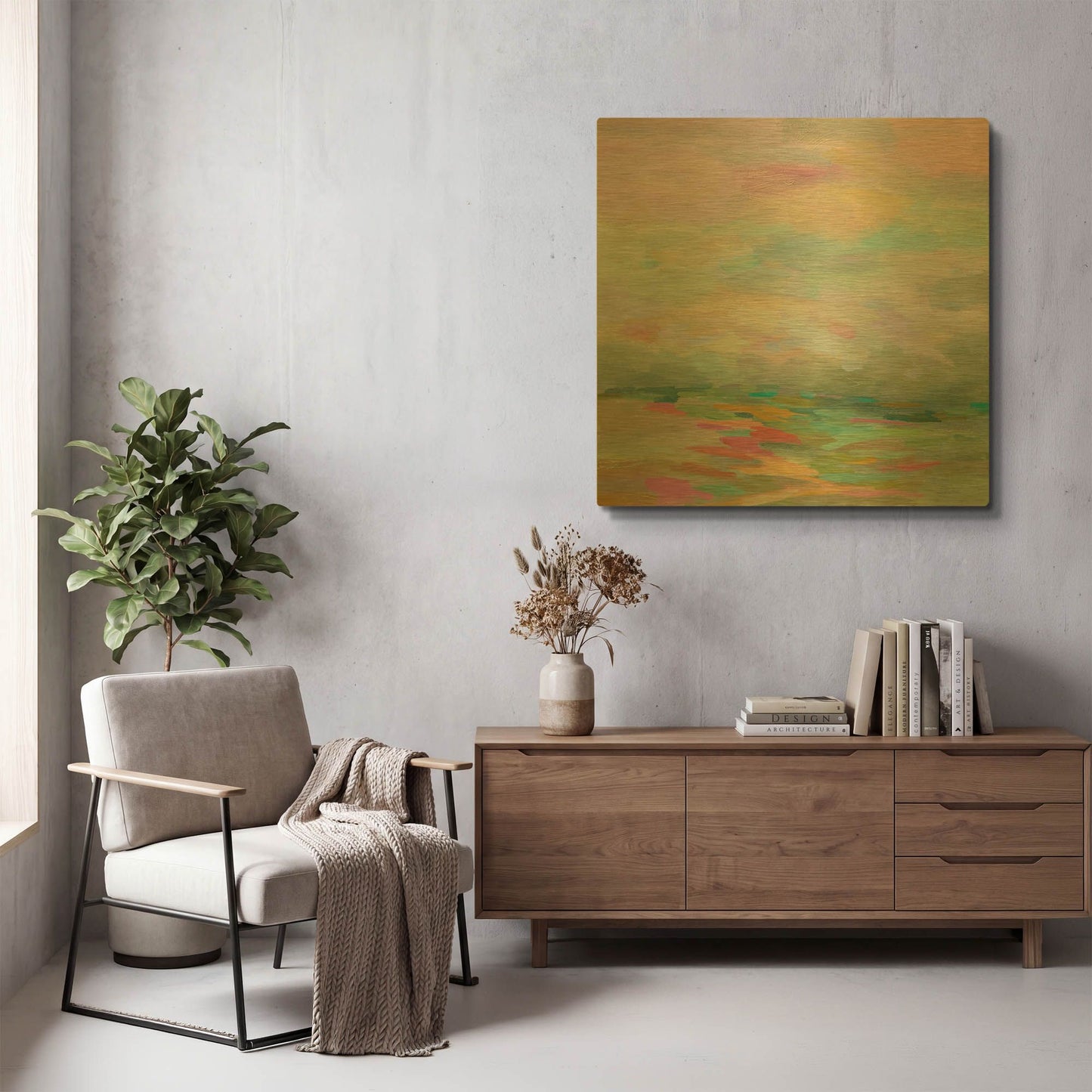 'Pastel Fields' By Silvia Vassileva Gold Metal Wall Art