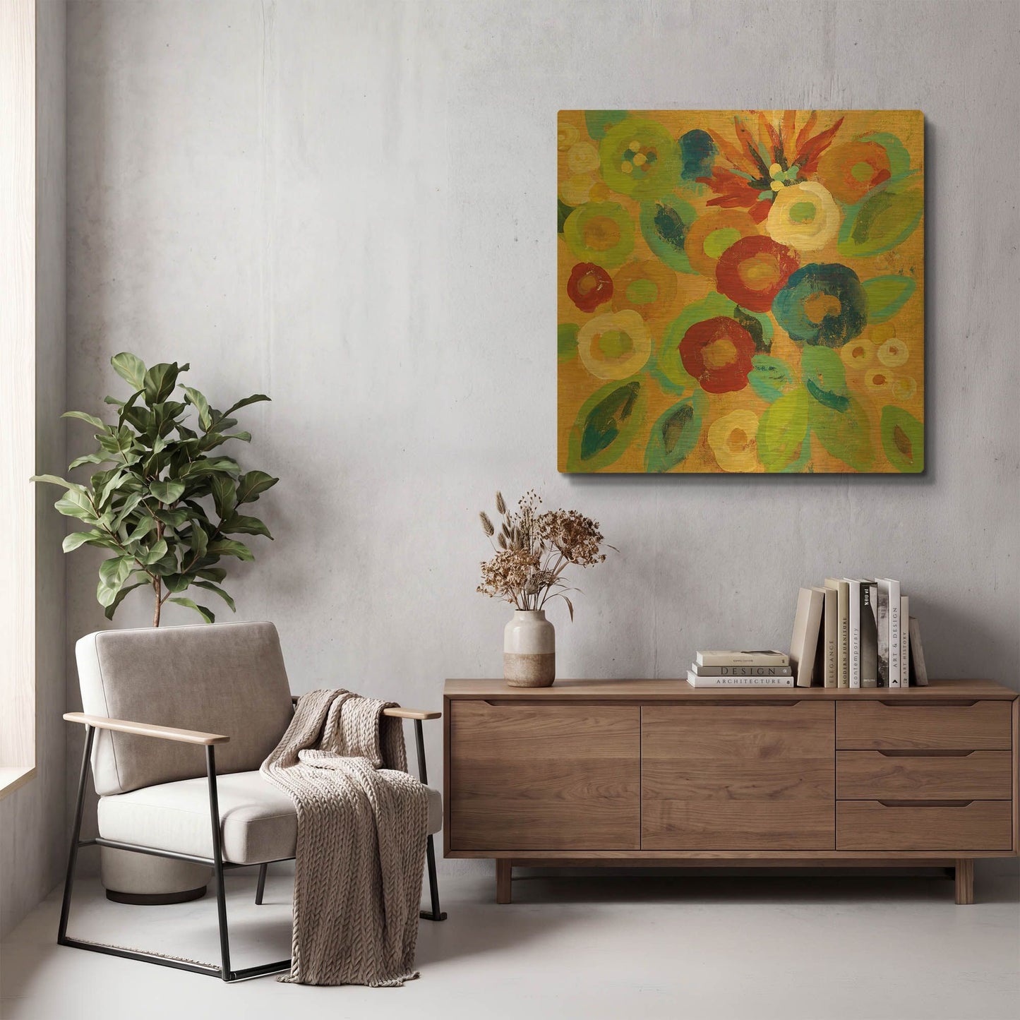 'Flower Market II' By Silvia Vassileva Gold Metal Wall Art