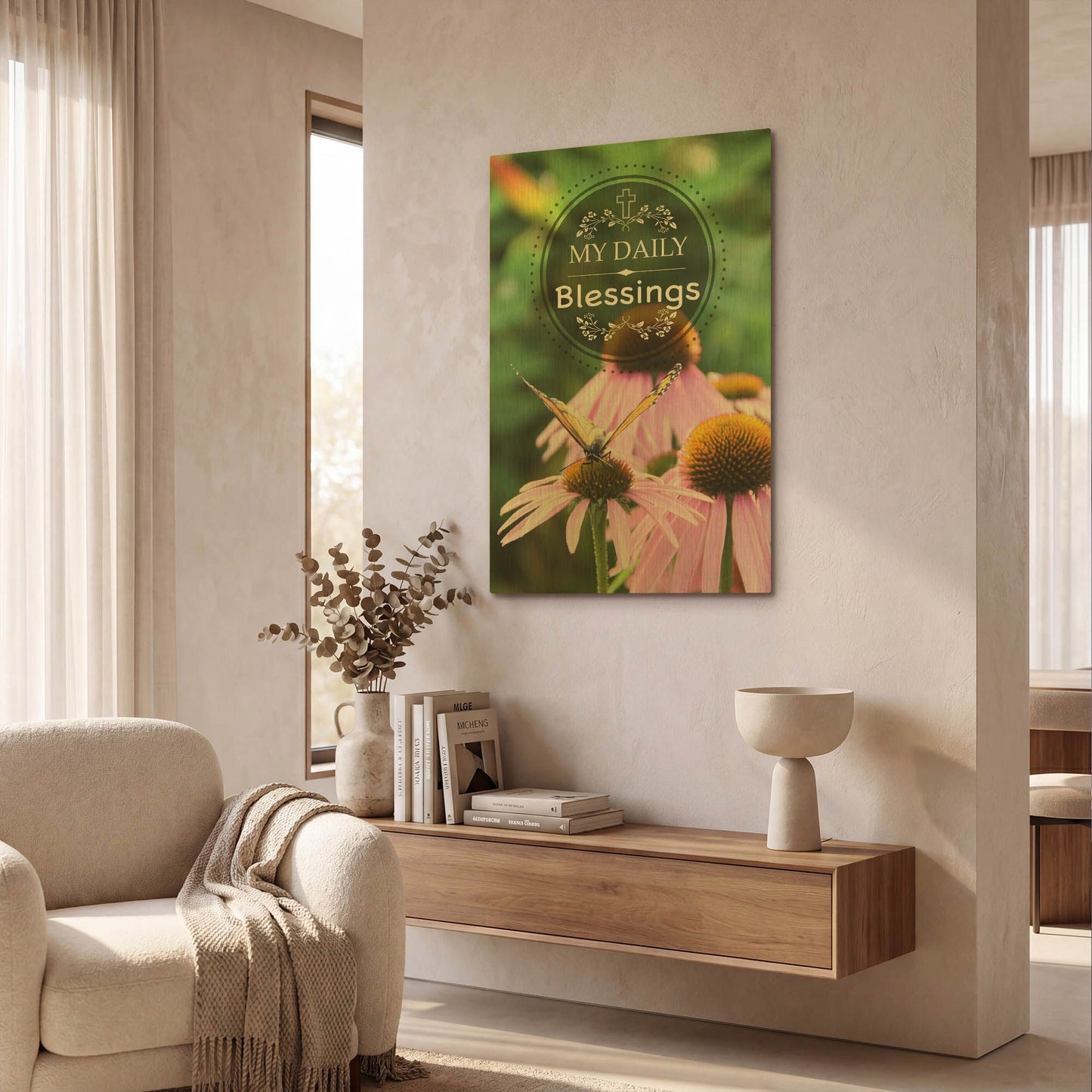 'My Daily Blessings' By Jean Plout Gold Metal Wall Art