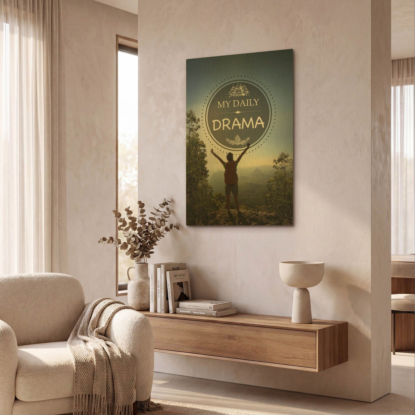 'My Daily Drama' By Jean Plout Gold Metal Wall Art