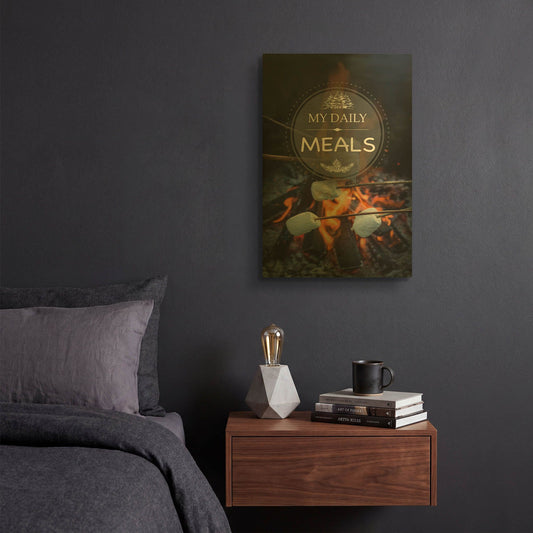 'My Daily Meals' By Jean Plout Gold Metal Wall Art