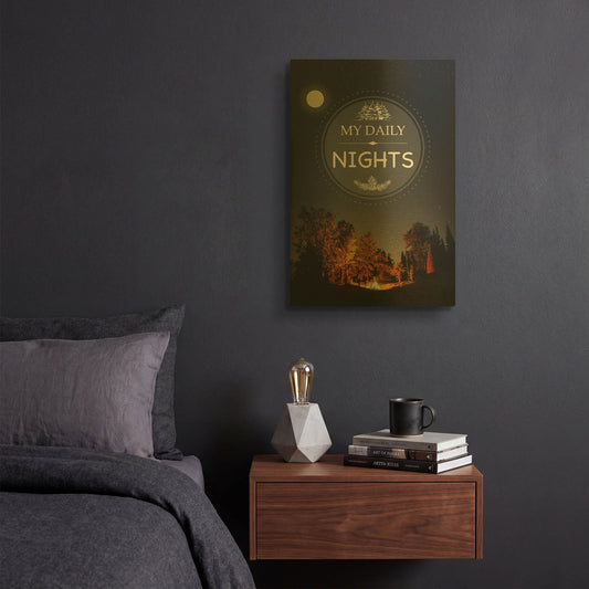 'My Daily Nights' By Jean Plout Gold Metal Wall Art