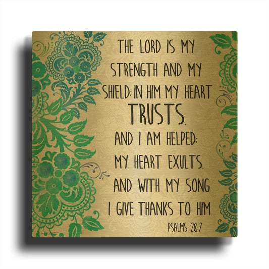'Paisley Bible Verse B' By Jean Plout Gold Metal Wall Art