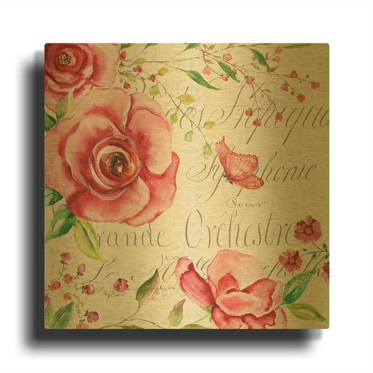 'Pink Symphony In The Garden 2' By Jean Plout Gold Metal Wall Art