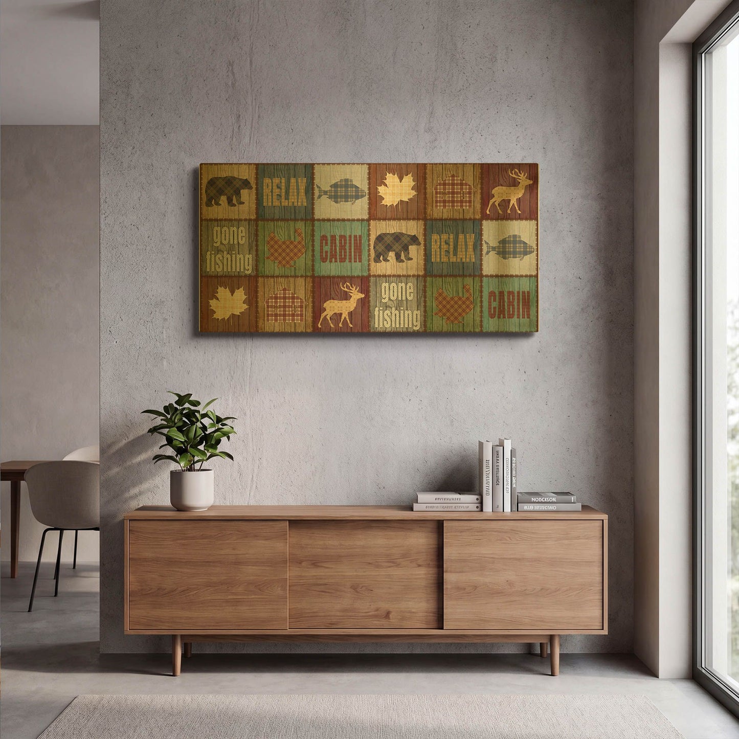'Rustic Cabin Quilt' By Jean Plout Gold Metal Wall Art