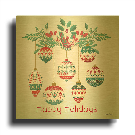 'Scandinavian Ornaments' By Jean Plout Gold Metal Wall Art