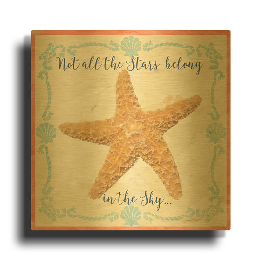 'Sea Shells C' By Jean Plout Gold Metal Wall Art