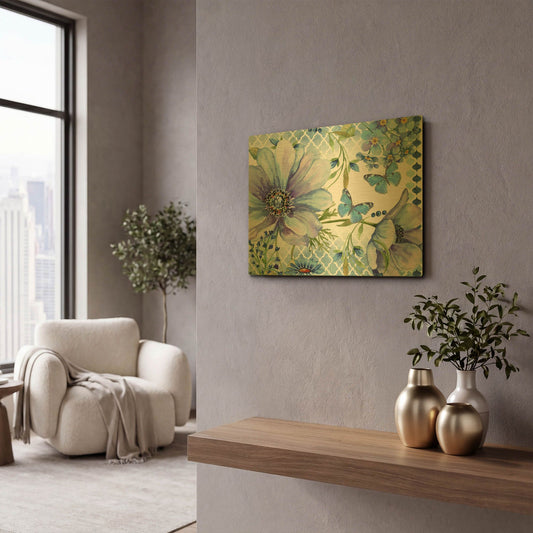 'Sheila'S Lovely Garden 2' By Jean Plout Gold Metal Wall Art