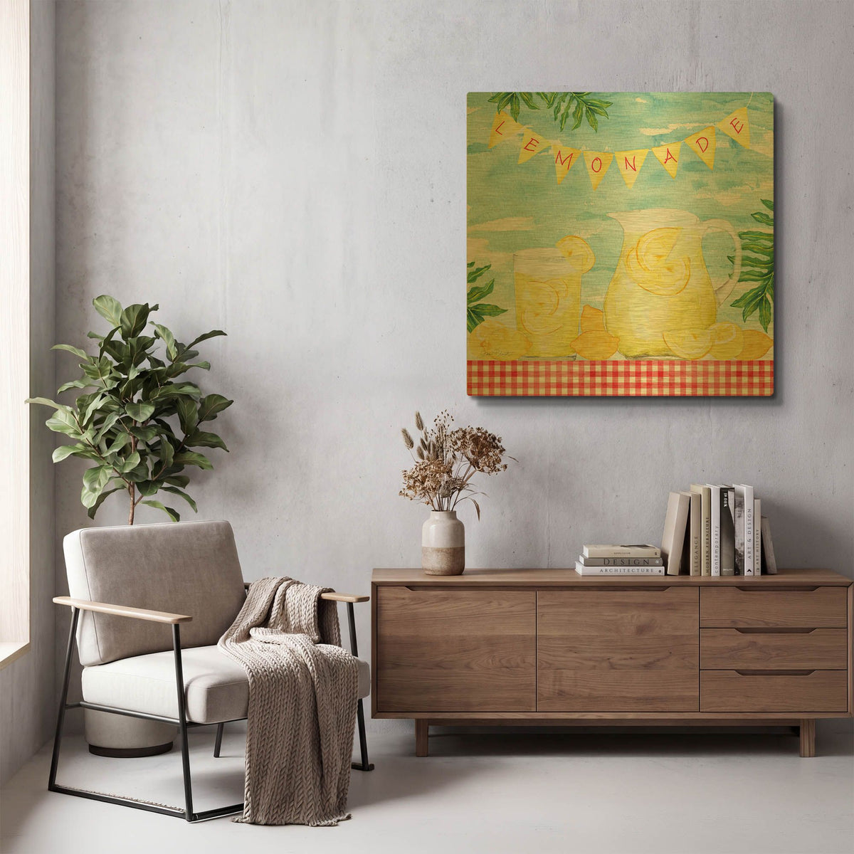 'Summertime Lemonade' By Jean Plout Gold Metal Wall Art
