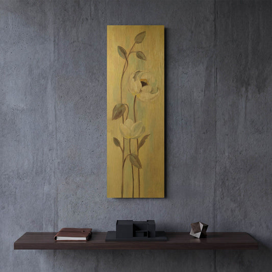 'Neutral Anemone Branches I' By Silvia Vassileva Gold Metal Wall Art