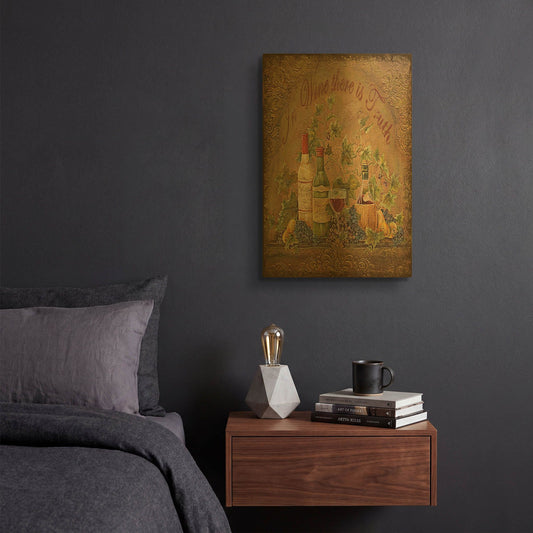 'Tuscan Inspirations Wine Painting Truth' By Jean Plout Gold Metal Wall Art