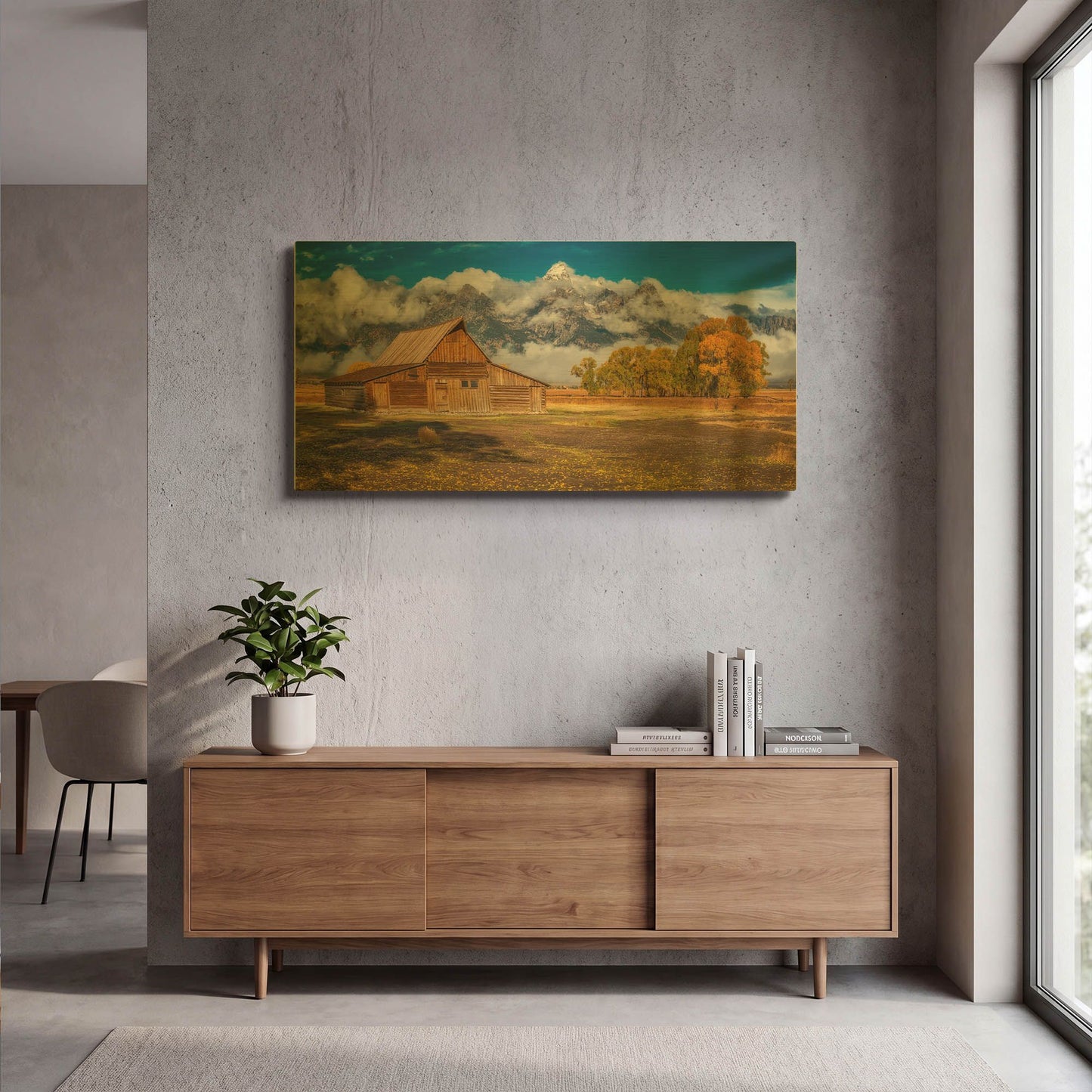 'Warm Morning Light in the Tetons' By Darren White Gold Metal Wall Art